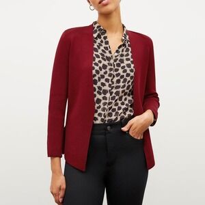 New MM LaFleur Maroon Red Woolf Jardigan Sweater Size XL